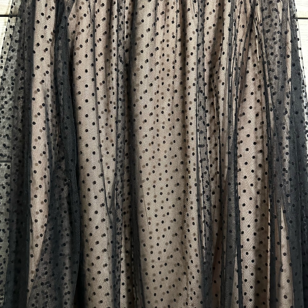 Ann Taylor Black & Pale Pink Polka Dot Skirt - Picture 5 of 9
